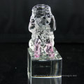 Pas cher vente chaude top qualité cristal chien statue en verre mini chien figurines en gros